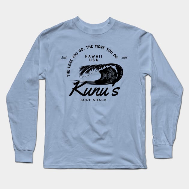 Kunu's Surf Shack blk Long Sleeve T-Shirt by Nostalgia*Stuff